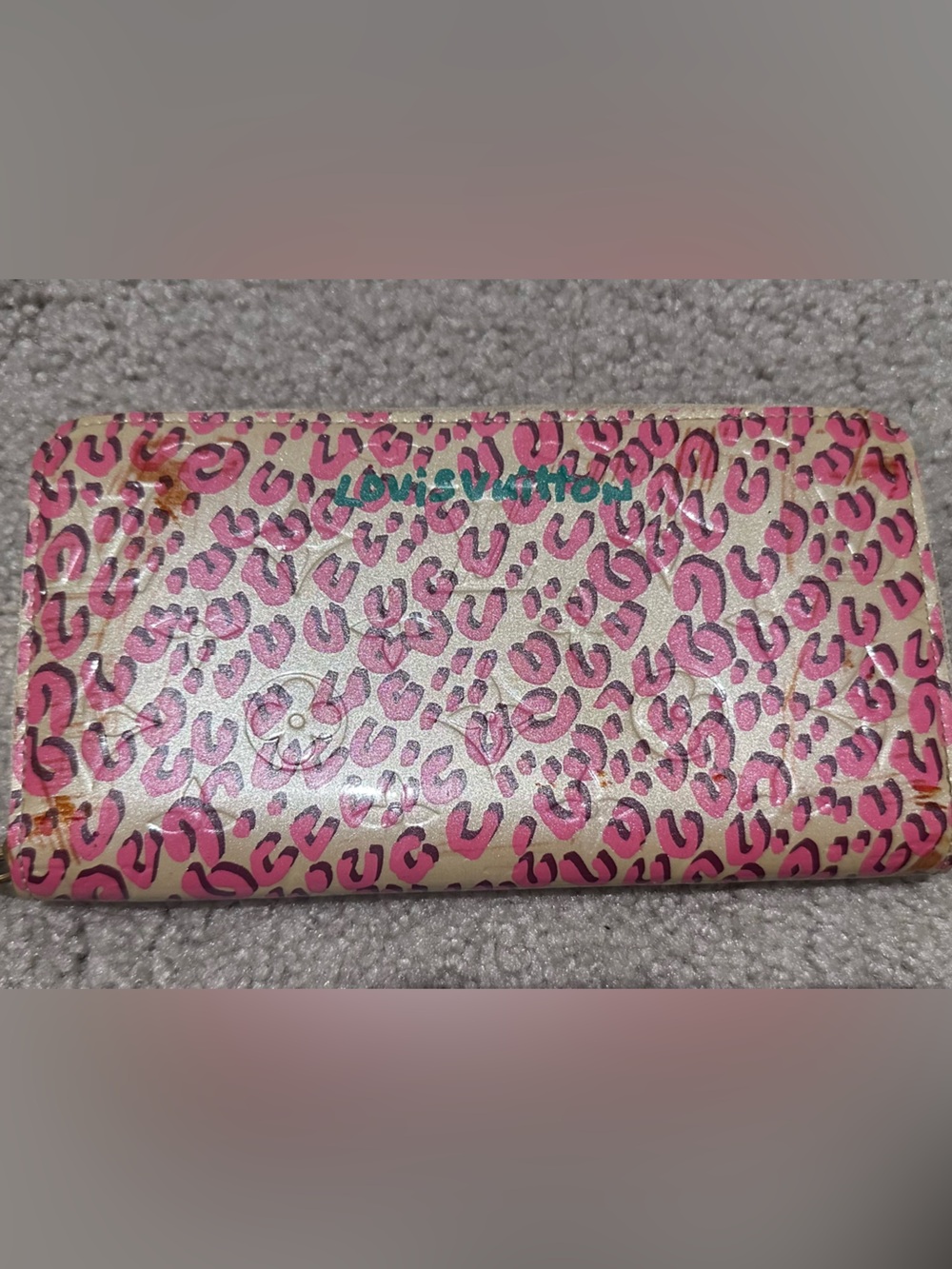 Vernis Leopard Zippy Wallet Blanc Corail
